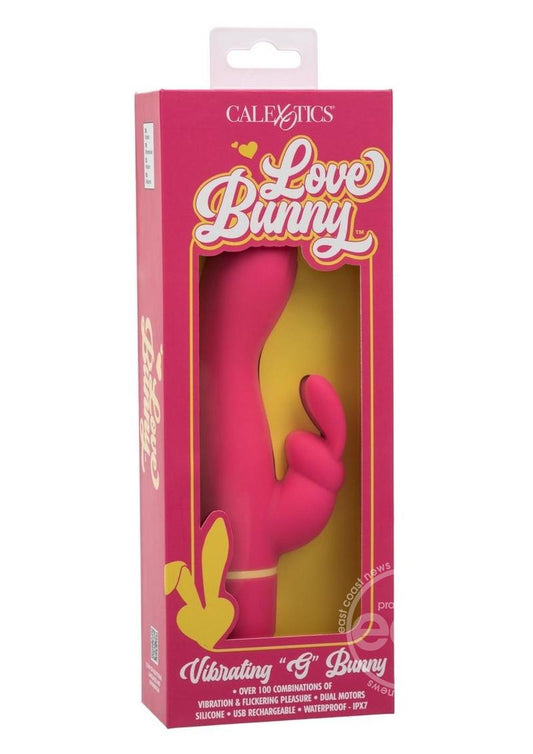 Love Bunny Vibrating G Bunny Rechargeable Silicone Rabbit Vibrator - Pink/Yellow