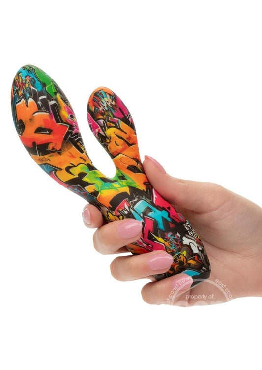 Hype Dual Stim Rechargeable Silicone Rabbit Vibrator - Multicolor