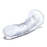 Glas 7 in. Curved Realistic Glass Dildo with Veins