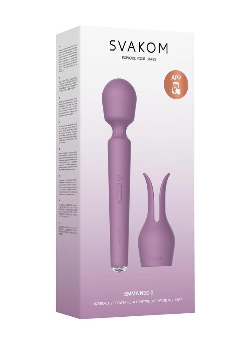 Svakom Emma Neo 2 App Compatible Rechargeable Silicone Heated Vibrator - Lavender