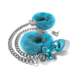 Nixie Metal Butt Plug & Handcuff Set Medium Metallic