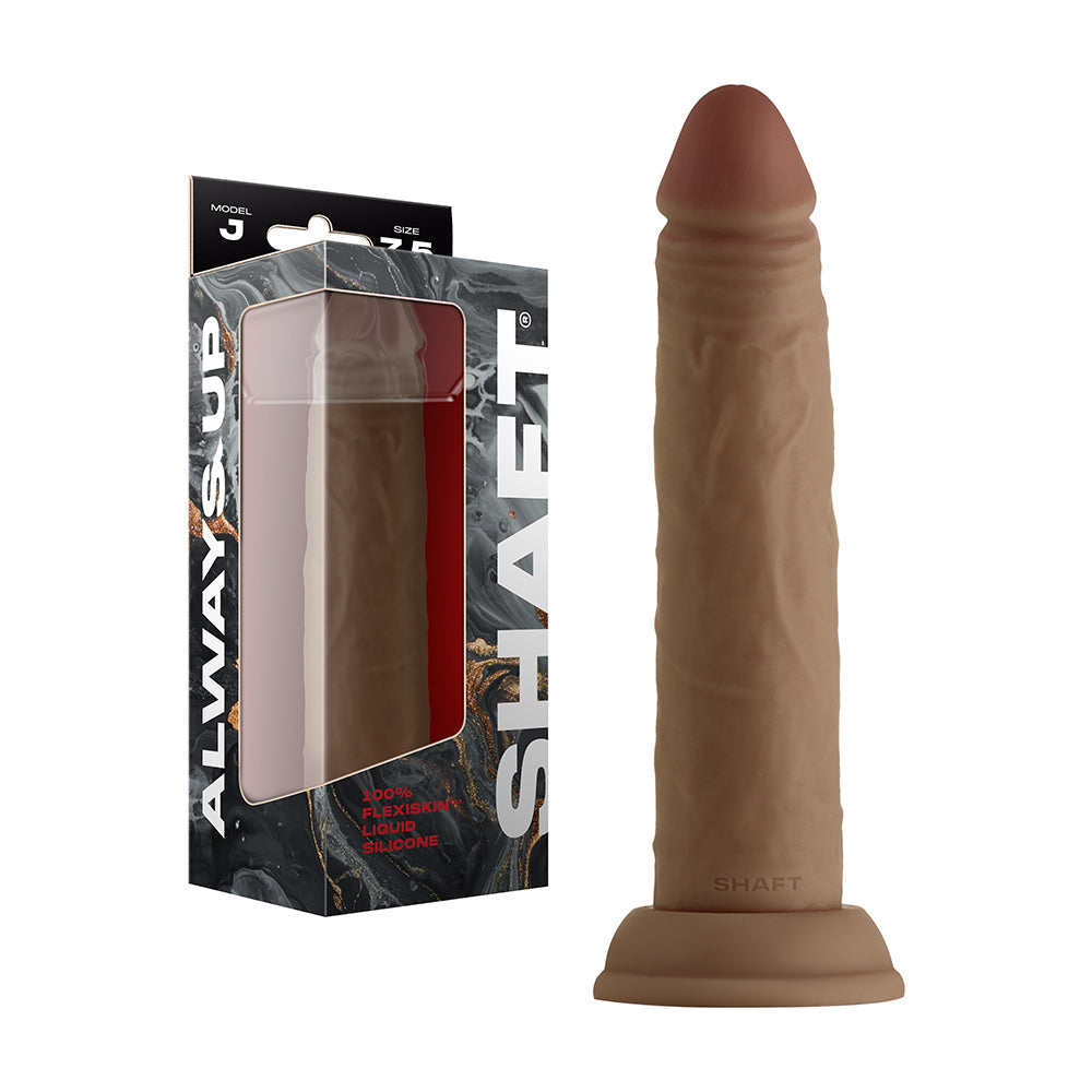 Shaft Model J: 7.5 in. Dual Density Silicone Dildo Oak