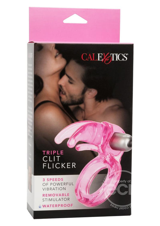 Triple Clit Flicker Cock Ring