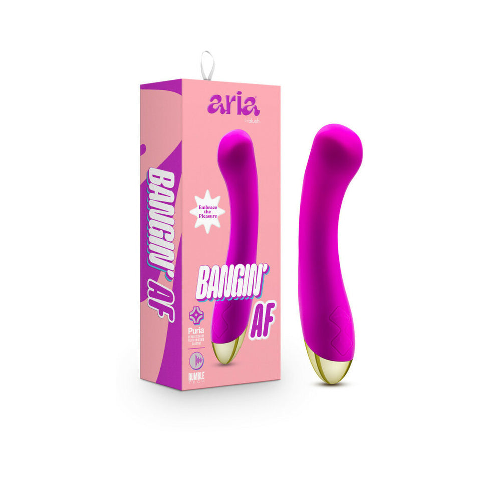 Aria Bangin' AF Rechargeable Silicone G-Spot Vibrator Purple