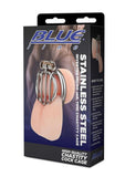 Blue Line Stainless Steel Inverted Micro Jail Time Chastity Cage