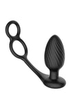 Nexus Tornado Silicone Rechargeable Remote Rotating Plug with Cock & Ball Rings - Black