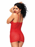 2 PC Lace Mini Dress with Lace Up Front and G-String Panty