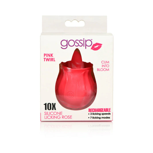 Curve Toys Gossip Cum Into Bloom Rechargeable Silicone Licking Rose