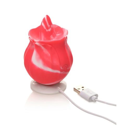 Curve Toys Gossip Cum Into Bloom Rechargeable Silicone Licking Rose