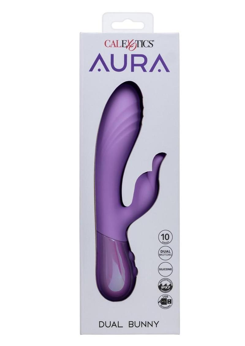 Aura Dual Bunny Rechargeable Silicone Rabbit - Purple