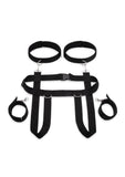 Lux Fetish Position Pal Harness with Removable Thigh Cuffs - Black