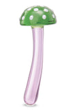 Glas Magic Mushroom Glass Dildo 7.5in - Pink/Green