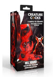 Creature Cocks Hell Hound Squirting Silicone Penis Enhancer - Red/Black