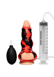 Creature Cocks Hell Hound Squirting Silicone Penis Enhancer - Red/Black