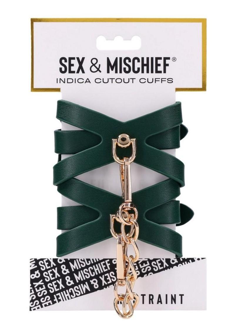 Sex & Mischief Indica Cutout Cuffs - Green/Gold