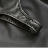 Ple'sur Adjustable PVC Spanking Skirt With Built-In Thong Black M/L