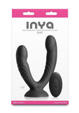 INYA Duet Rechargeable Silicone Vibrating Double Dildo with Remote - Black