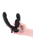 INYA Duet Rechargeable Silicone Vibrating Double Dildo with Remote - Black