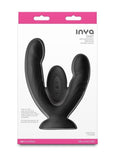 INYA Duet Rechargeable Silicone Vibrating Double Dildo with Remote - Black
