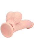 Realrock Realistic Dual Density Vibrating Silicone Dildo with Weighted Balls 8 in. Beige
