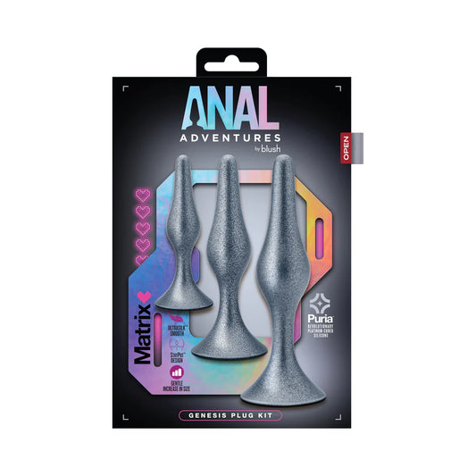 Anal Adventures Matrix Genesis Plug Kit Stellar Silver