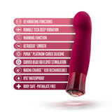 Blush Oh My Gem Classy Rechargeable Warming Silicone G-Spot Vibrator Garnet Red