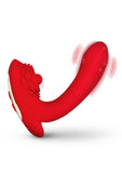Bloomgasm Petal Twirl Clit Massaging Rechargeable Silicone Vibrator - Red