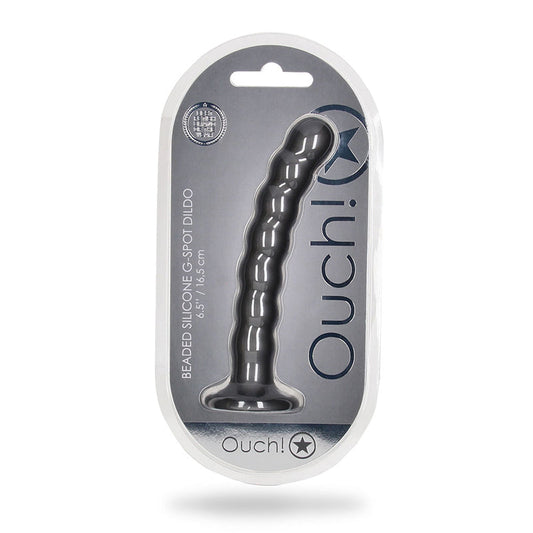 Shots Ouch! Beaded Silicone 6.5 in. G-Spot Dildo