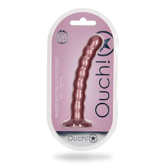 Shots Ouch! Beaded Silicone 6.5 in. G-Spot Dildo