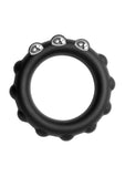 Jock Weighted Silicone Cock Ring Set - Black and Red