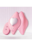 Ultra I Heart You Rechargeable Silicone Panty Vibe with Remote Control - Pink