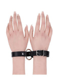 Sex & Mischief Shadow Convertible Cuffs - Black/Silver
