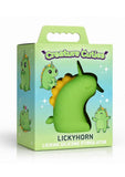 Creature Cuties Lickyhorn Licking Rechargeable Silicone Stimulator - Green/Yellow
