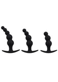 Mood Naughty Beaded Trainer Silicone Anal Plug (3 Piece Set) - Black