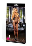 Lapdance Lingerie Deep V Crotchless Bodystocking  - Black