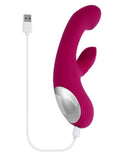 Gentle Persuasion Rechargeable Silicone Vibrator with Clitoral Stimulator - Red