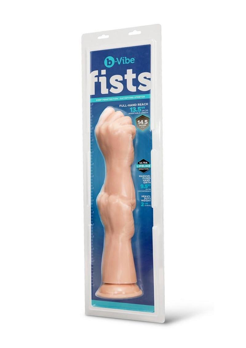 B-Vibe Fist Style Realistic Dildo with Suction Cup 14.5in - Vanilla