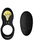 Zalo Bayek Rechargeable Silicone App Compatible Vibrating Couples Ring - Black/Gold