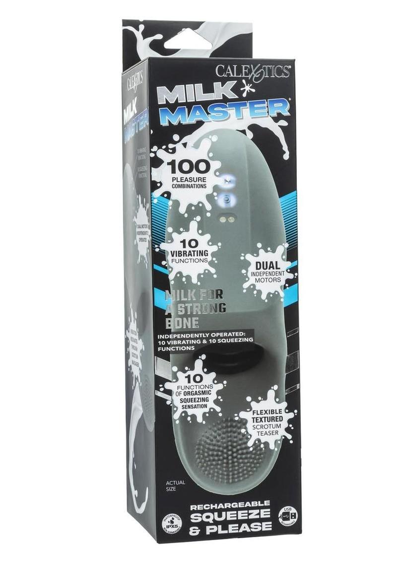 Milk Master Rechargeable Silicone Squeeze & Please Masturbator - Gray