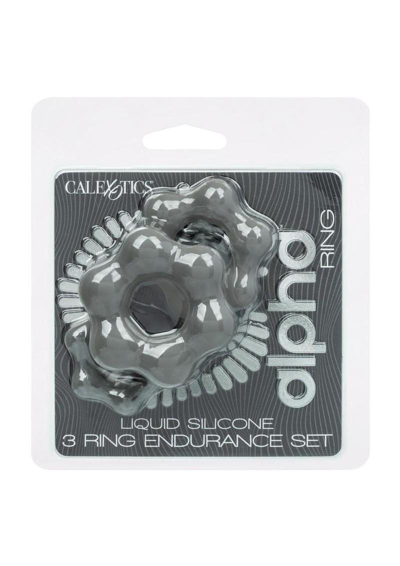 Alpha Liquid Silicone Cock Ring Endurance Set (3 Piece)
