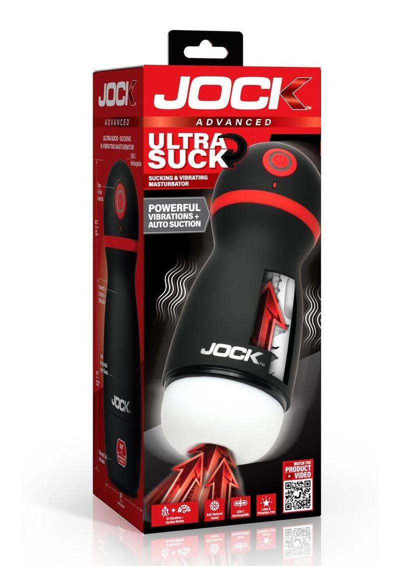Jock Ultra Suck Sucking & Vibrating Rechargeable Masturbator - Black/White