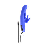 Evolved Butterfly Dreams Rechargeable Dual Stim Vibe Silicone Blue