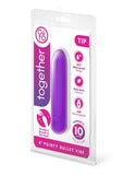 Together Tip Pointy Bullet Silicone Rechargeable Vibrator 4in - Purple