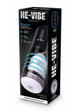He-Vibe Thrust & Bust Rechargeable Oral Masturbator - Black/Frost