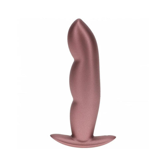 Ouch! Smooth Silicone Finger Anal Plug 4.6 in. Rose Gold