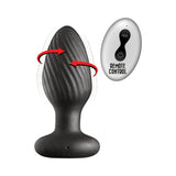 Ass-Sation Remote Vibrating and Rotating Anal Plug Black