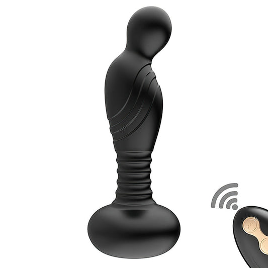 Ass-Sation Remote Vibrating P-Spot Plug Black