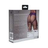 Ouch! Vibrating Strap-on Thong with Removable Butt Straps Purple