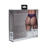 Ouch! Vibrating Strap-on Thong with Removable Butt Straps Purple