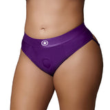 Ouch! Vibrating Strap-on Thong with Removable Butt Straps Purple